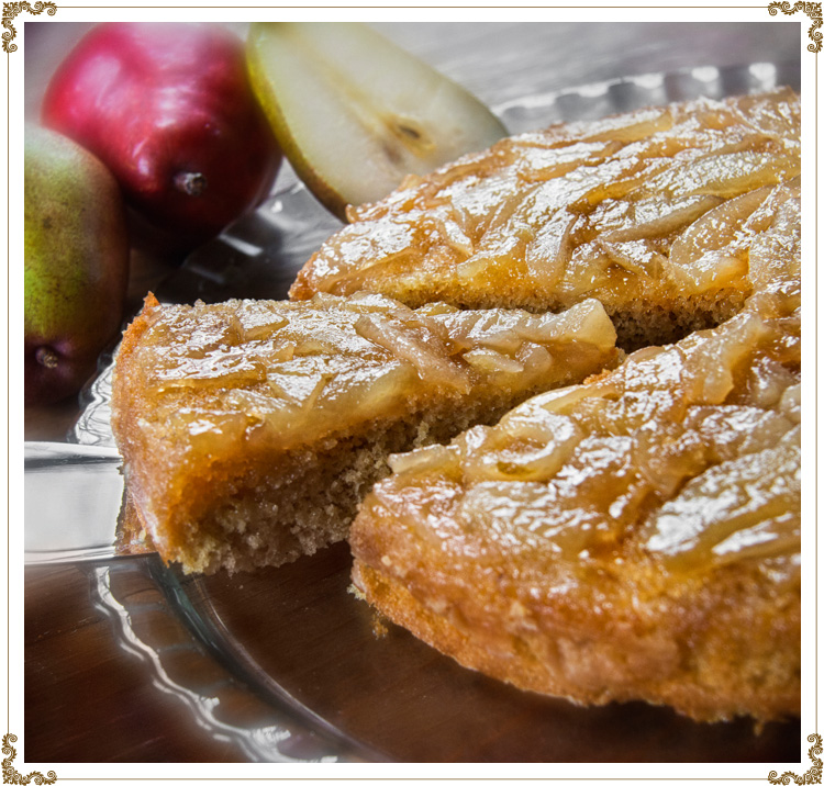 Photo de la recette de Génoise aux poires et à l'érable sans gluten