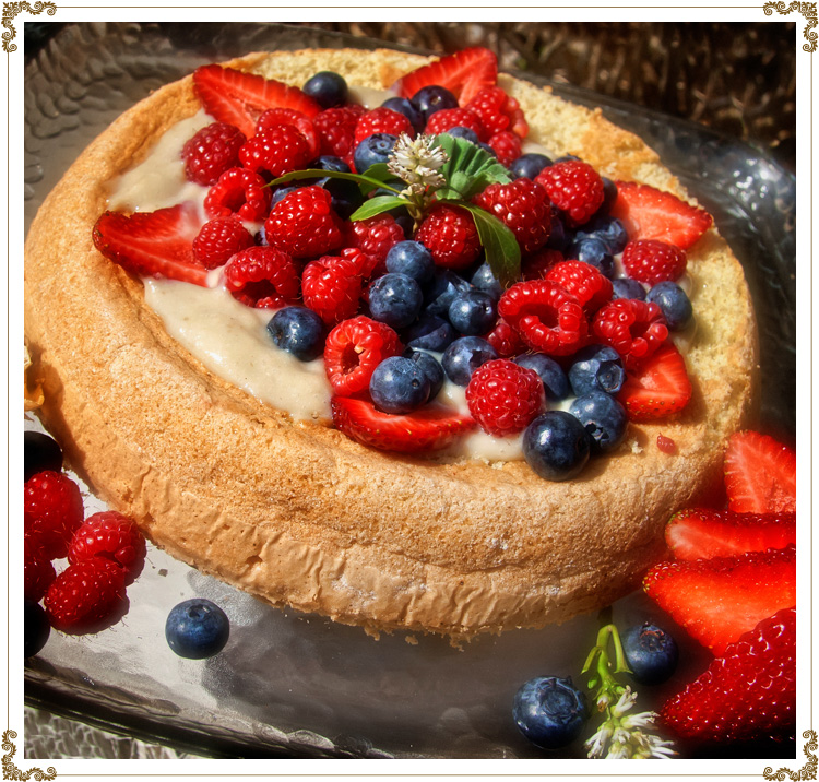 Recette sans gluten génoise aux petits fruits et crème pâtissière