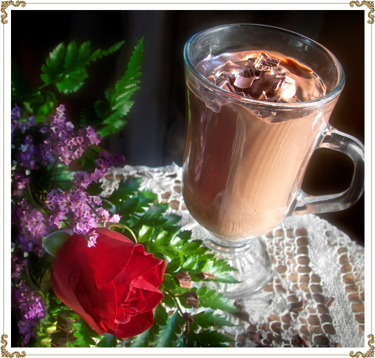 Photo de la bûche de Noël choco-framboises