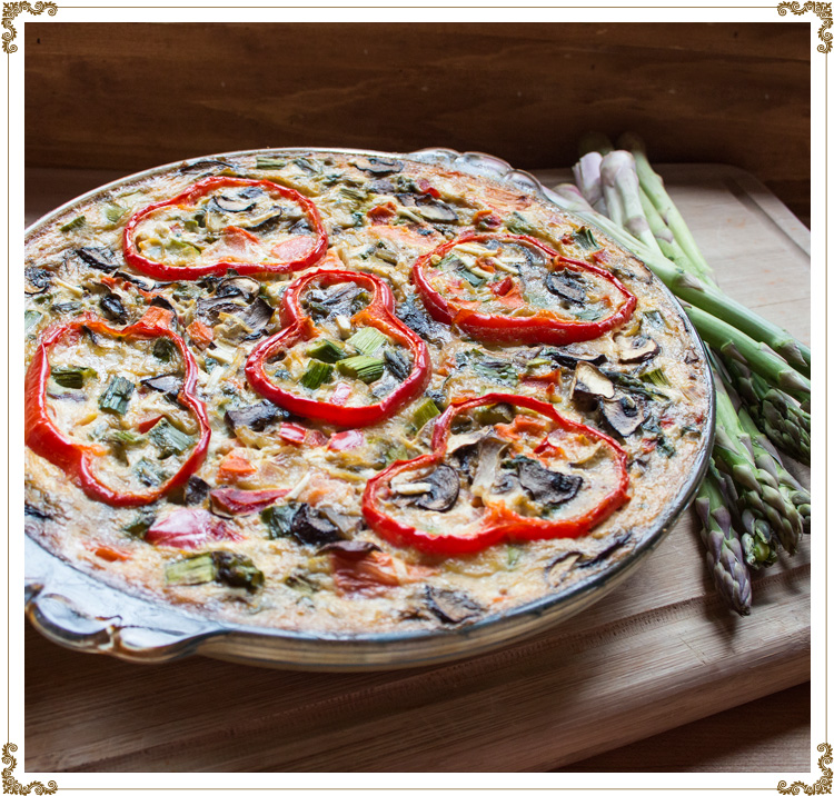 Quiche sans croûte aux asperges et au poivron sans gluten