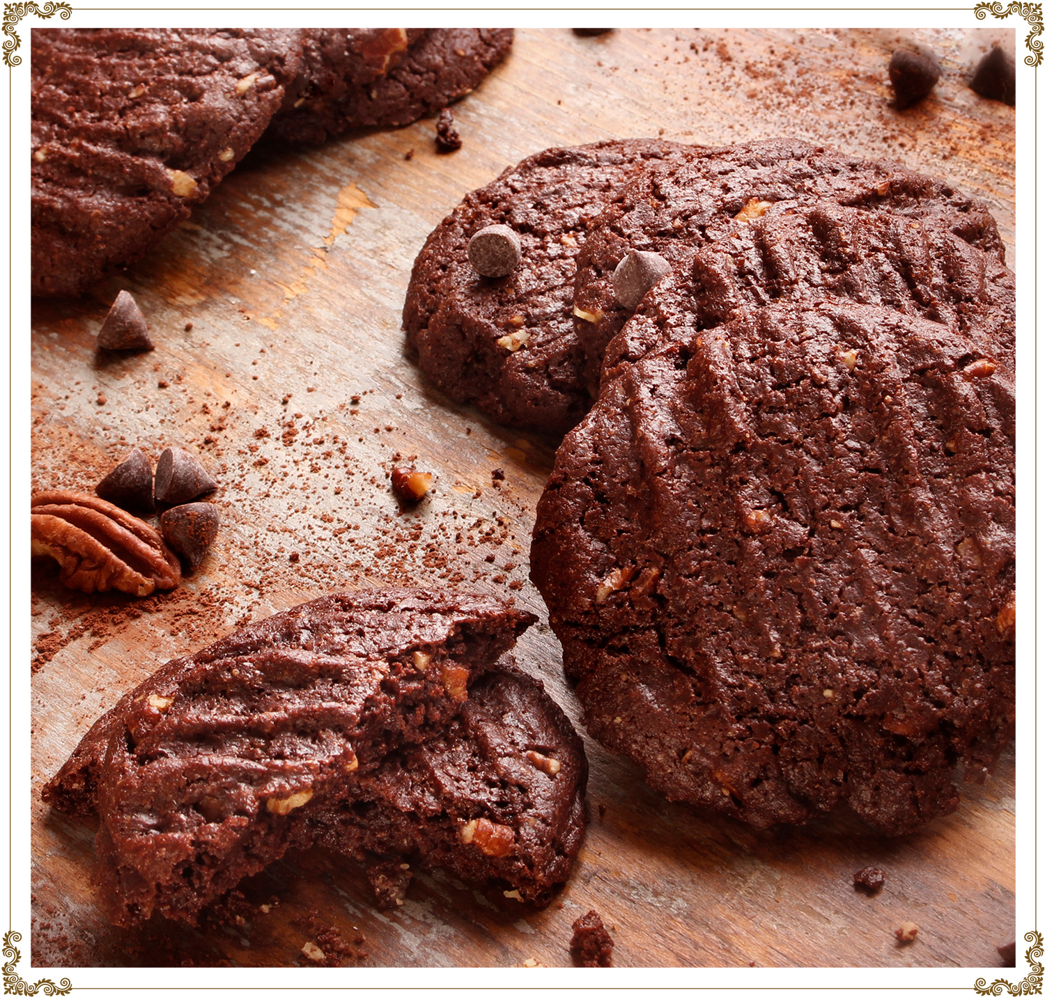 Recipe Soft-center double chocolate cookies  Gluten-free, Dairy-free, Organic from Cuisine l’Angélique.