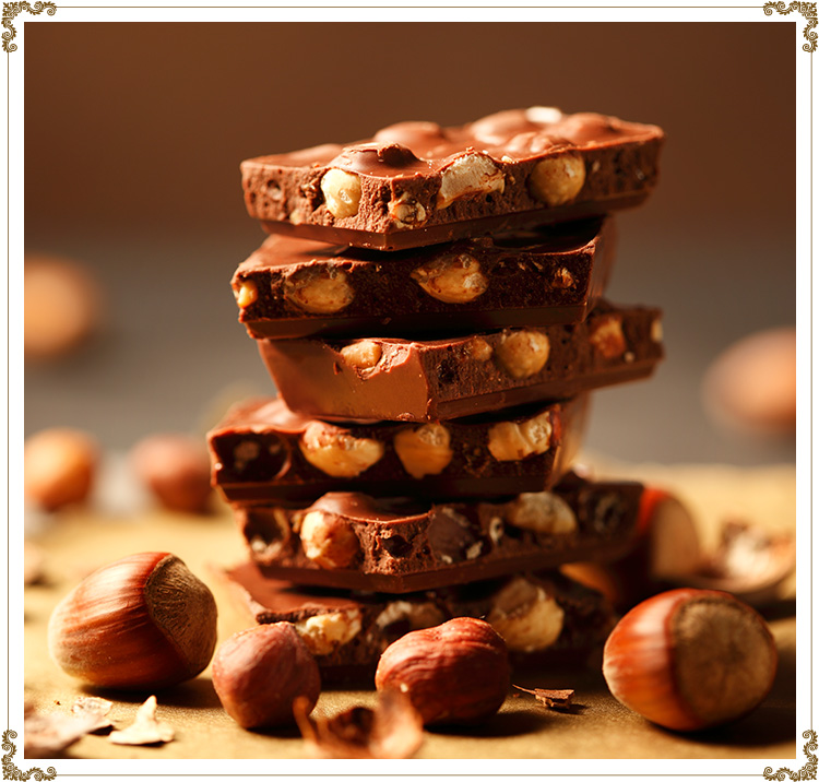 Recette de Chocolat aux noisettes et à la fleur de selsans gluten et sans produits laitiers de Cuisine l'Angélique.