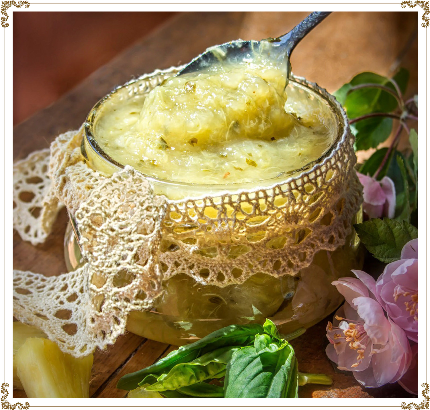 Recette de Compote de pommes, rhubarbe et ananas sans gluten et sans produits laitiers de Cuisine l'Angélique.