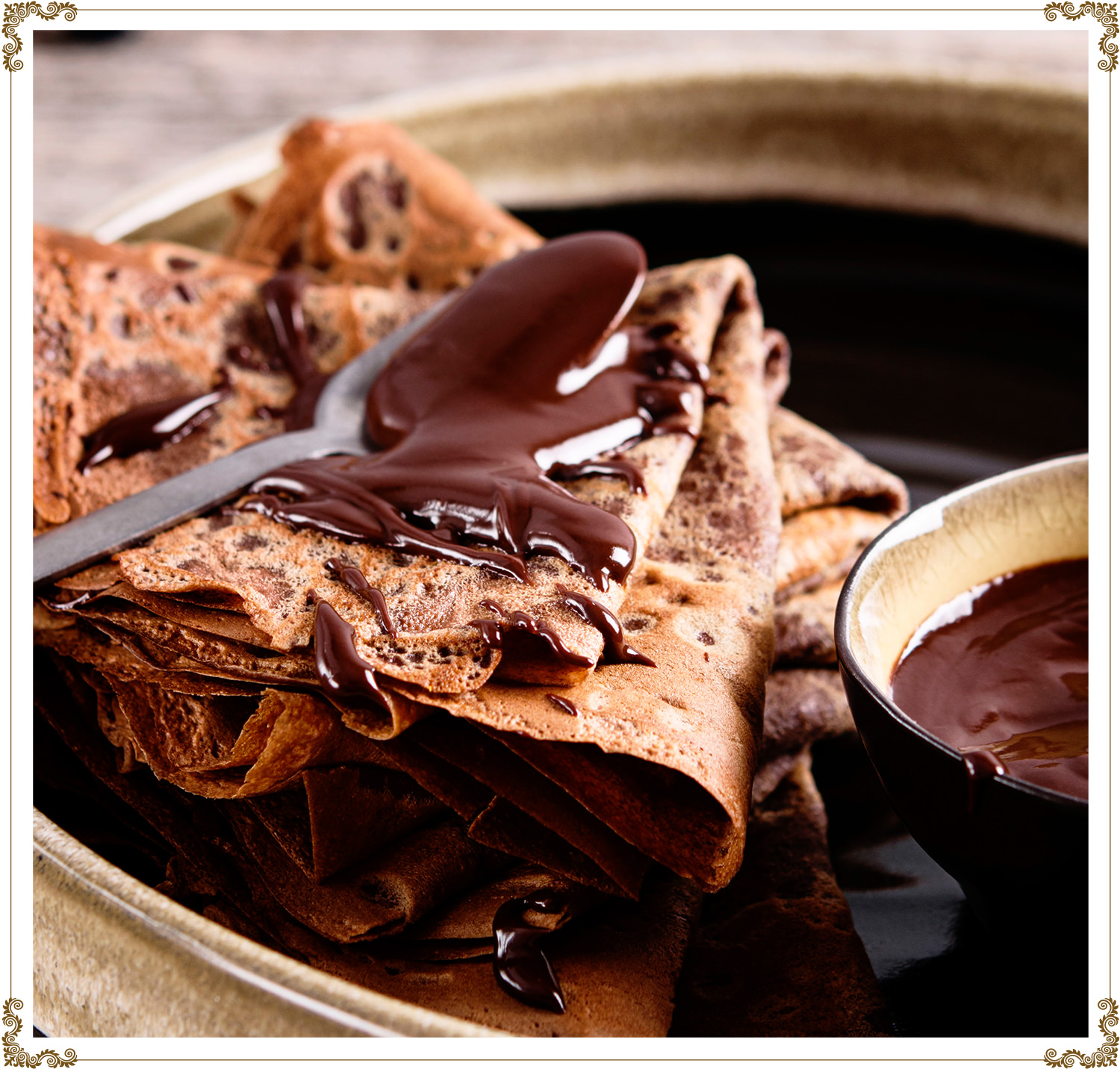 Recette de Crêpes au chocolat sans gluten et sans produits laitiers de Cuisine l'Angélique.