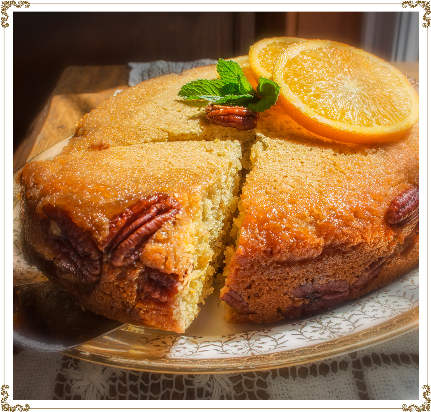 Recette de Gâteau renversé à l’orange et aux pacanes sans gluten et sans produits laitiers de Cuisine l'Angélique.