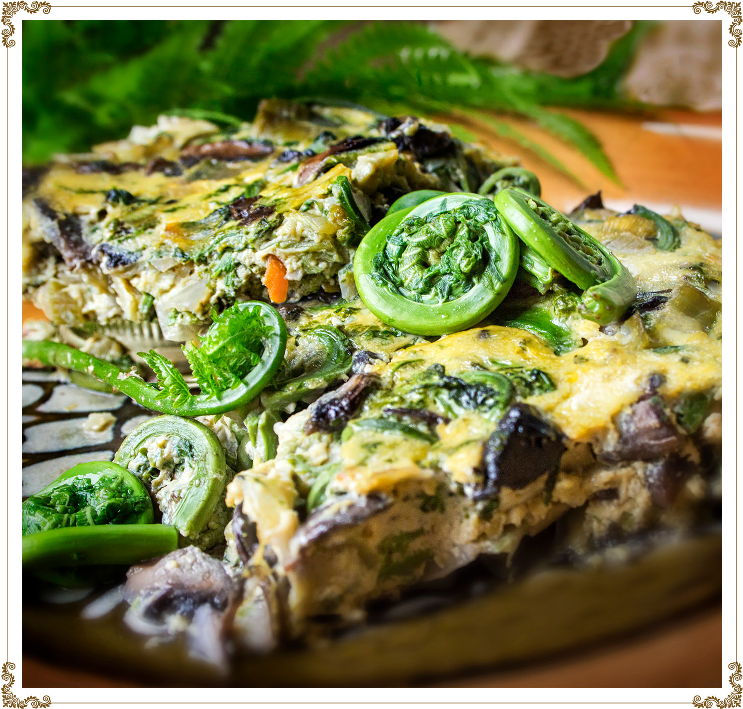 Recette de l’omelette forestière sans gluten et sans produits laitiers de Cuisine l'Angélique.