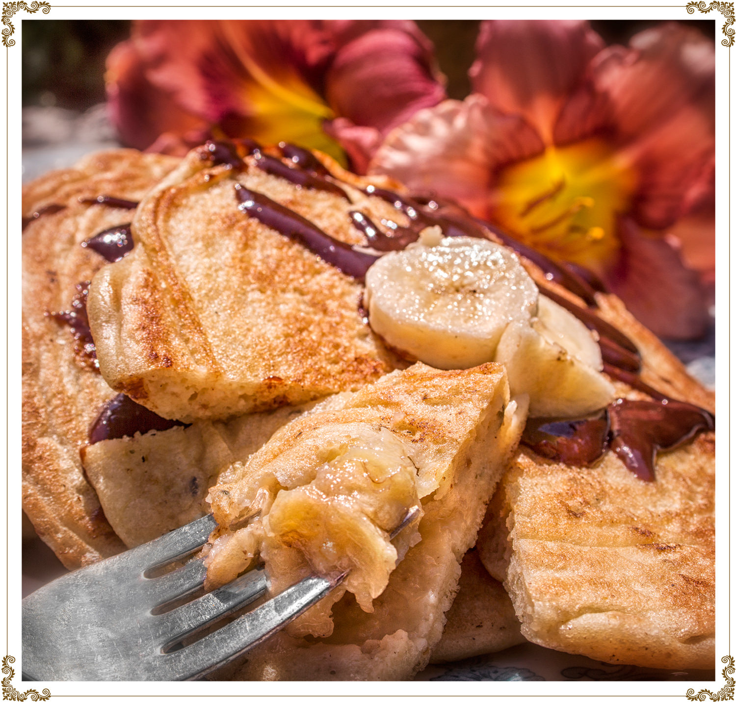 Recette de Pancakes bananes et chanvre sans gluten et sans produits laitiers de Cuisine l'Angélique.
