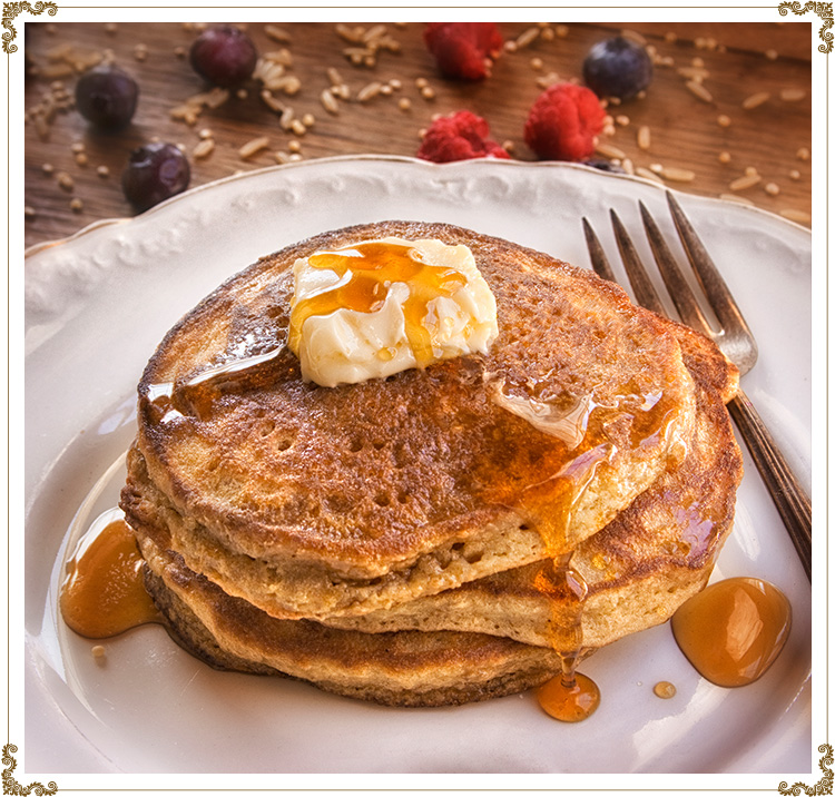 Pancakes multi-céréales aux flocons d'érable sans gluten de Cuisine l'Angélique.