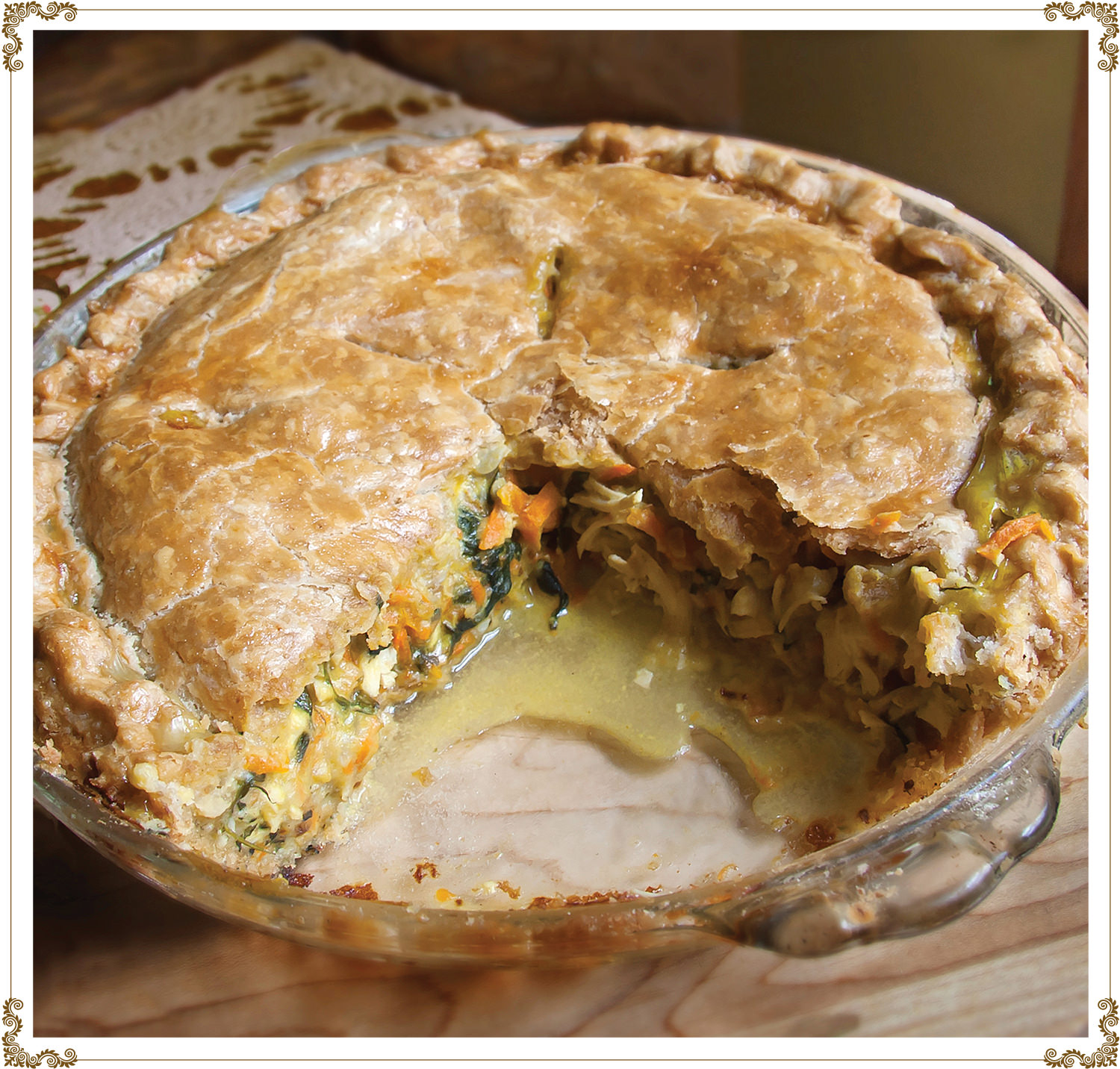 Chicken pot pie, with spinach and carrot sauce Recipe Gluten-free, Dairy-free, Organic from Cuisine l’Angélique.