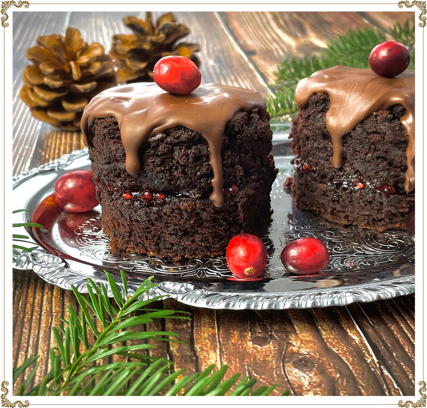 Recette de Petits gâteaux étagés au chocolat et framboises sans gluten et sans produits laitiers de Cuisine l'Angélique.