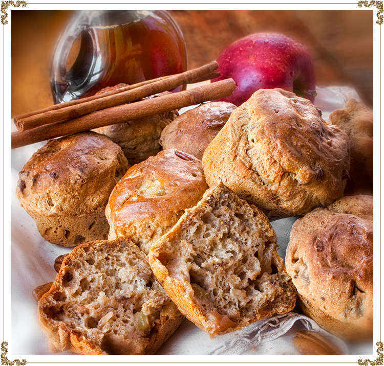 Apple and maple caramelized pecan buns
Gluten-free, dairy-free (casein-free), hypotoxic and vegan recipe .
By: Cuisine l'Angélique
