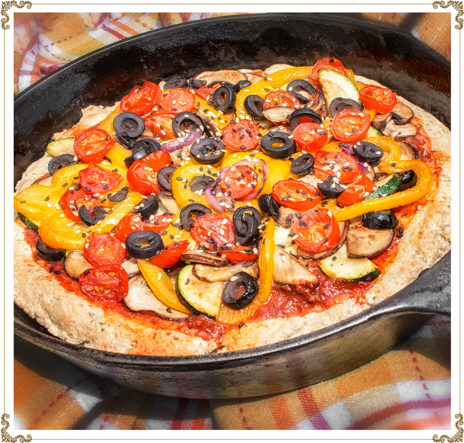 Vegetable pan pizza  Recipe Gluten-free, Dairy-free, Organic from Cuisine l’Angélique.