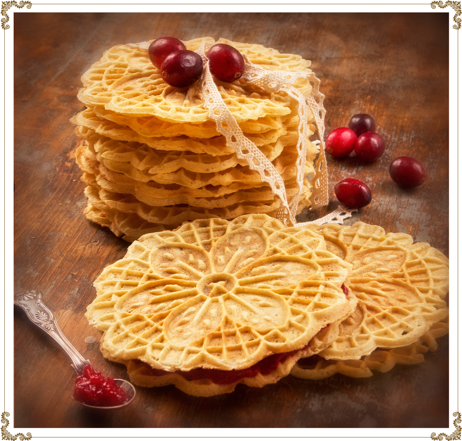 Pizzelle with orange jam and cranberries Recipe Gluten-free, dairy-free (casein-free) and hypotoxic

By: Cuisine l'Angélique