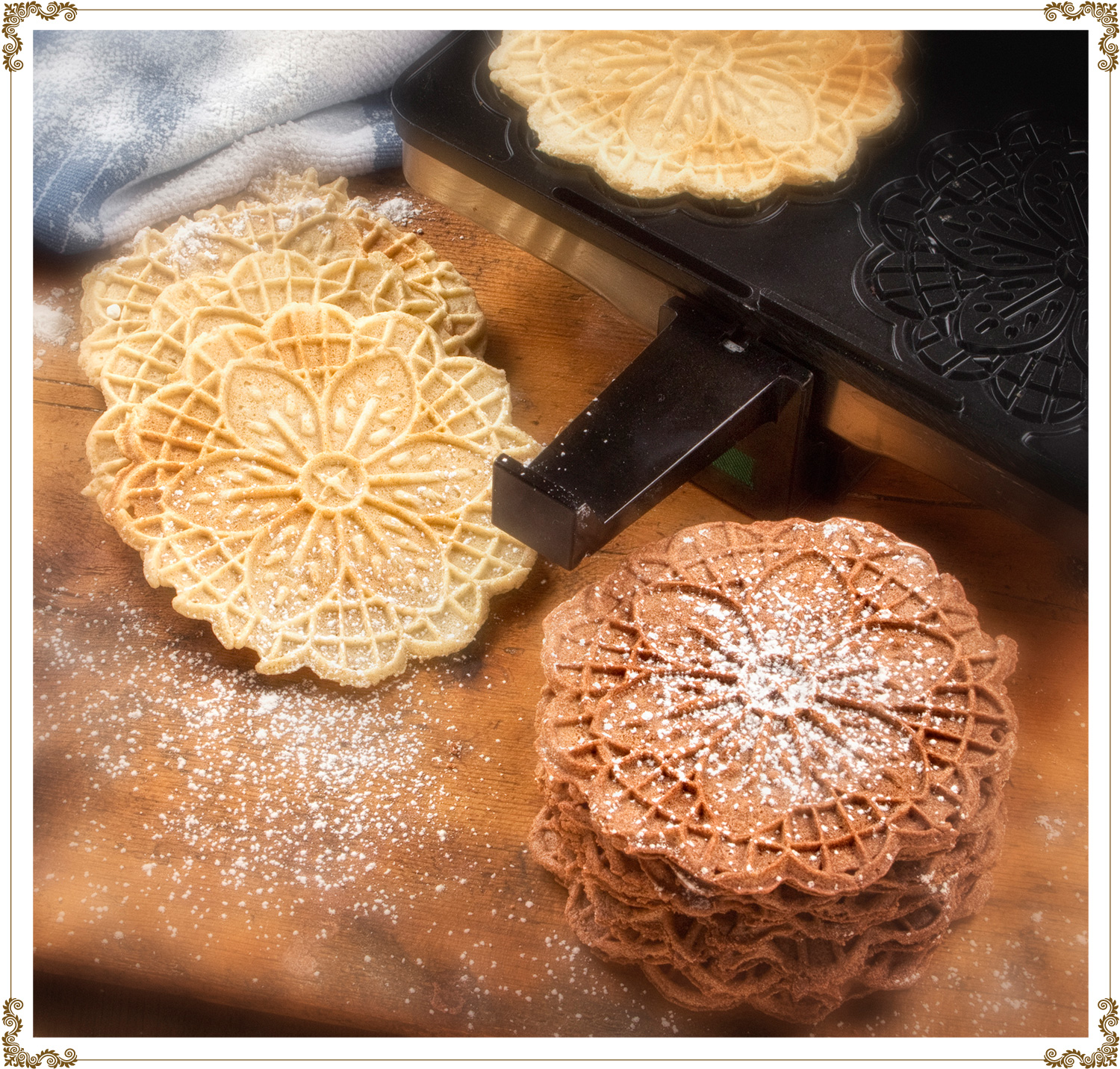 Recette de Pizzelle à la confiture orange et canneberges sans gluten et sans produits laitiers de Cuisine l'Angélique.