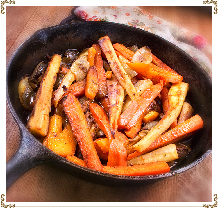 Pan-fried Braised Winter Vegetables
Gluten-free, dairy-free (casein-free), hypotoxic and vegan 
By: Cuisine l'Angélique
