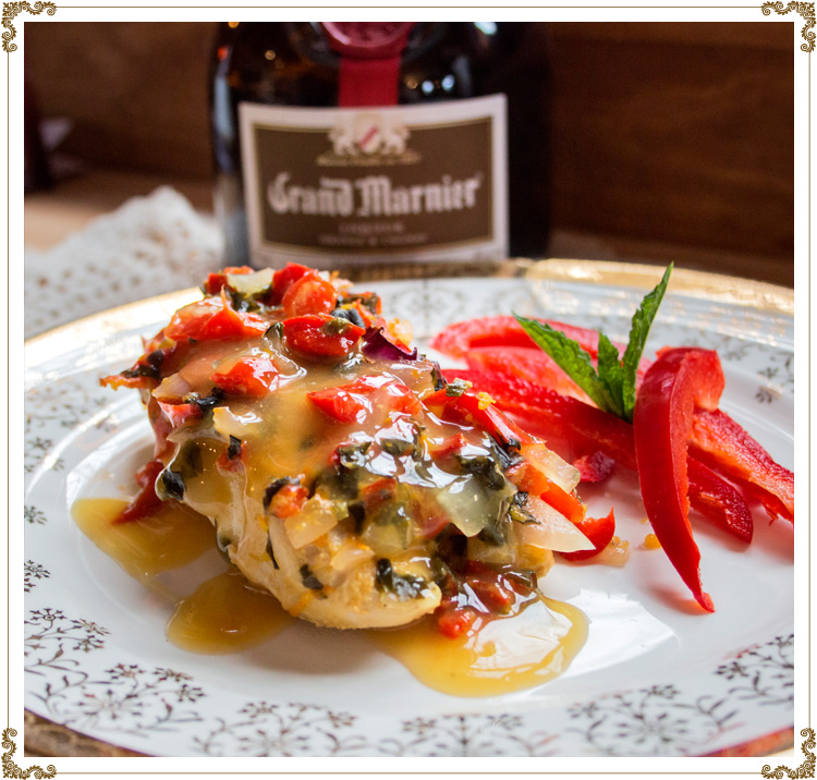 Poitrines de poulet aromatisées au Grand Marnier sans gluten