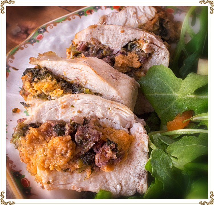 Recette sans gluten de poitrines de poulet farcies aux patates douces par Cuisine l'Angélique.