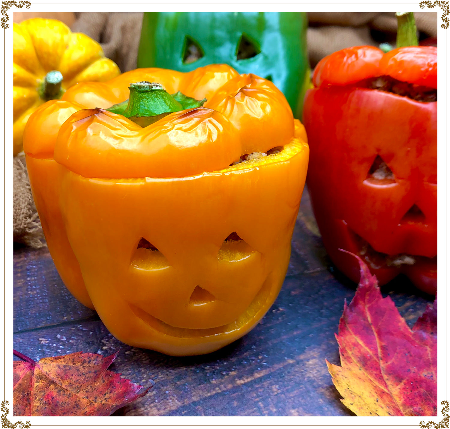 Halloween stuffed peppers Recipe Gluten-free, Dairy-free, Organic from Cuisine l’Angélique.