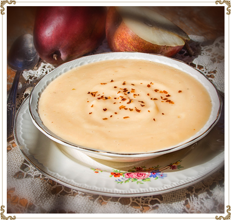Turnip, Parsnip, Pear and Maple Soup
Gluten-free, dairy-free (casein-free), hypotoxic and vegan 
By: Cuisine l'Angélique
