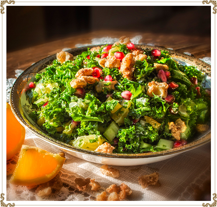 Salade de kale et pomme grenade