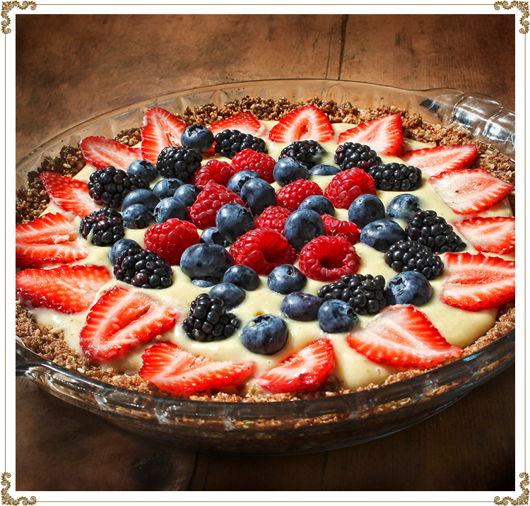 Recette de Tarte à la crème pâtissière et aux petits fruits sans gluten de Cuisine l'Angélique.
