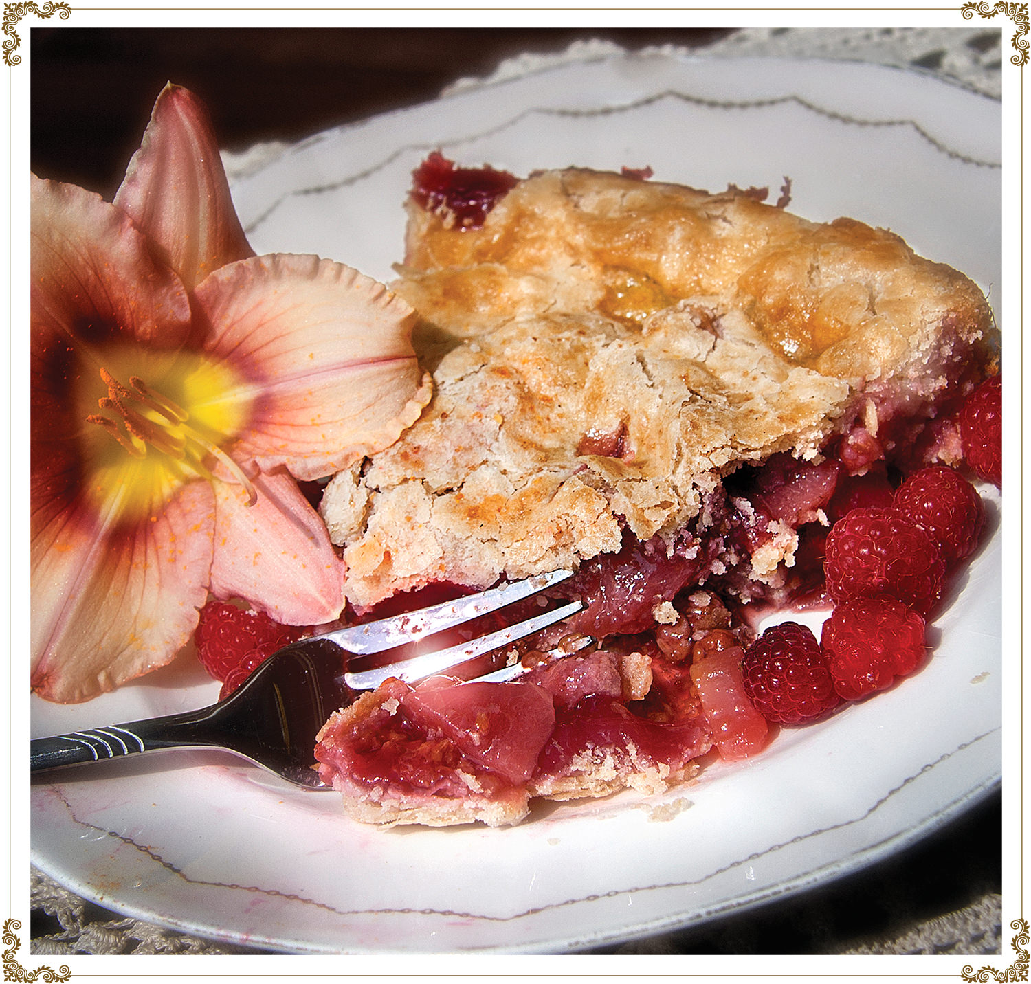 Recette de Tarte poires et framboises sans gluten et sans produits laitiers de Cuisine l'Angélique.