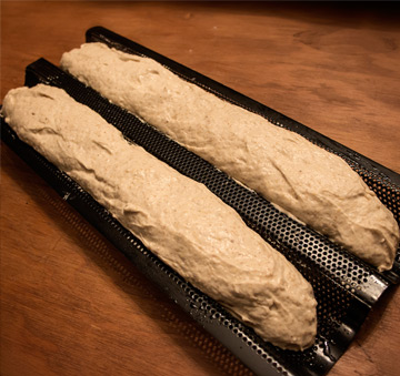 Oven Baked baguette bread pan