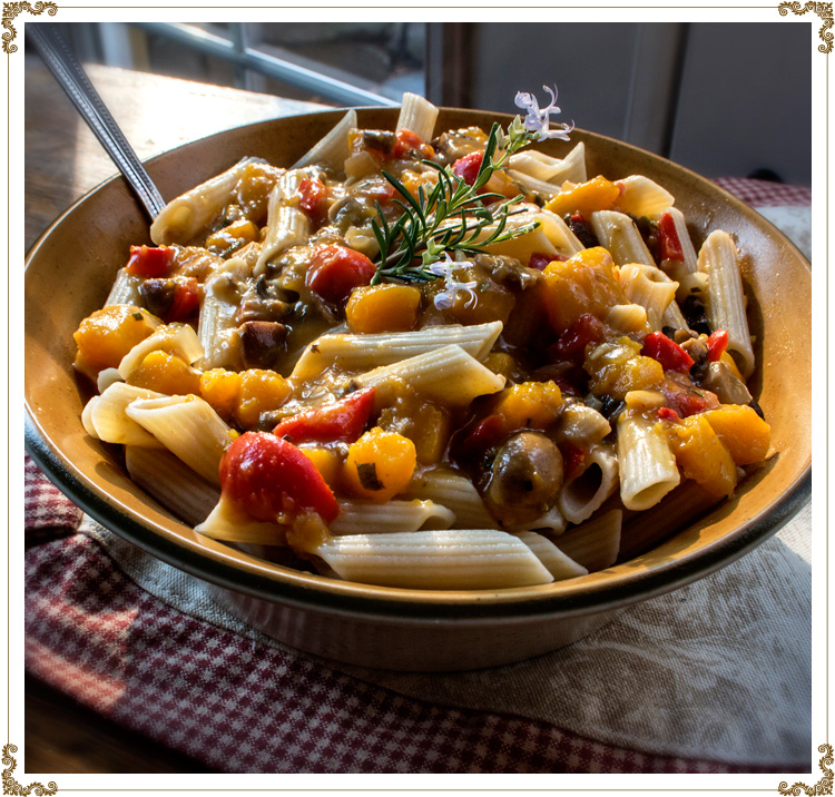 Photo recipe Penne with Butternut Squash
Gluten-free, dairy-free (casein-free), hypotoxic and vegan 
By: Cuisine l'Angélique

