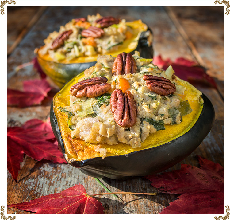 Photo recipe Peppery Squash Stuffed with Apples and Chicken
Gluten-free, dairy-free (casein-free) and hypotoxic 
By: Cuisine l'Angélique
