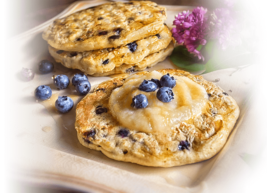 Crêpes maison aux bleuets sans gluten